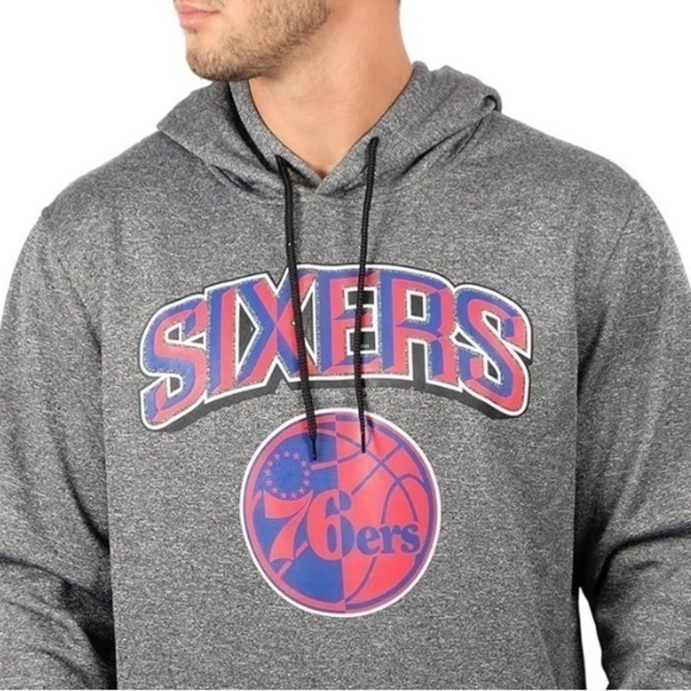 🚣‍♀️🐠Philadelphia 76ers basketball hoodie sweatshirt NBA large gray red blue